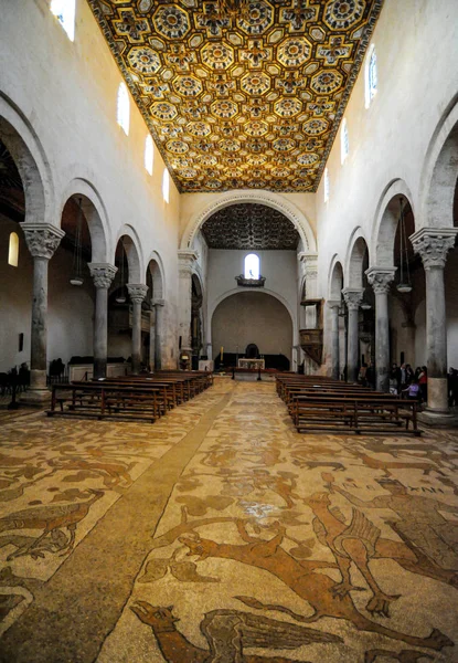 Catedral Otranto Famosa Por Seu Único Piso Mosaico Século Xii — Fotografia de Stock