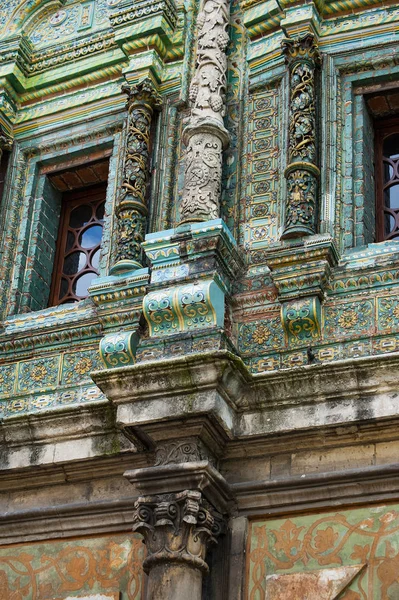 Faced on the outer facade with majolica tiles Teremok was built in the late 17th century by architect Larion Kovalev, tiles and carved columns made Josip Elders with their sons