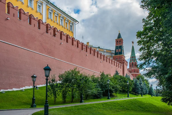Jardin Alexandre Été Aménagé Long Mur Ouest Kremlin Moscou Dans — Photo
