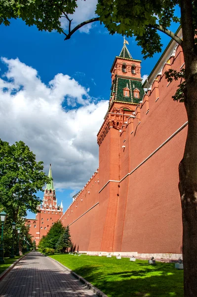 Jardín Alexander Fue Diseñado Largo Pared Occidental Del Kremlin Moscú — Foto de Stock