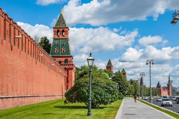 Modern Territory Moscow Kremlin Formed End Century Construction Brick Walls — Stock Photo, Image