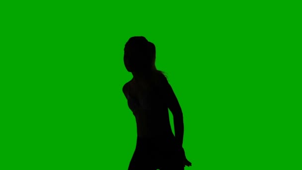 Σεξουαλική κορίτσι που χορεύει, σιλουέτα — Αρχείο Βίντεο