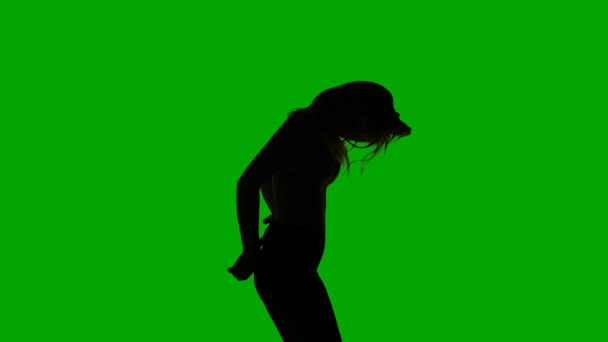 Danse érotique femme mince, silhouette — Video
