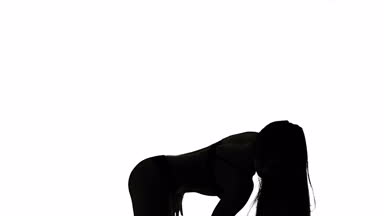 Plastik kadın çamaşırlarıyla dans