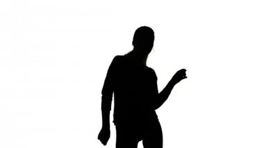 Genç ince kız dans izole siluet