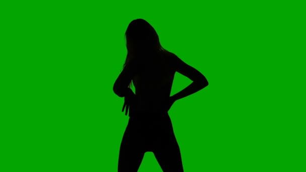 Danse fille sexuelle, silhouette — Video