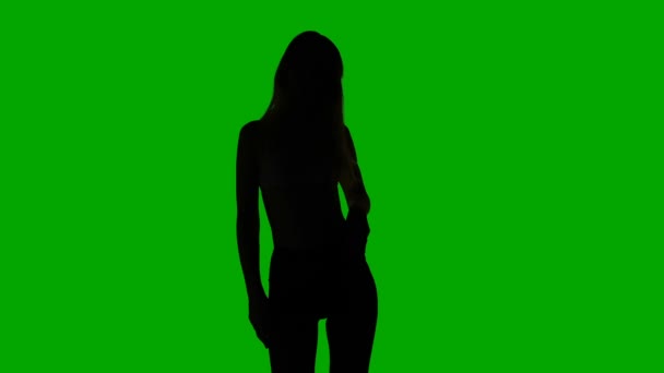 Dancing sexual woman, silhouette — Stock Video