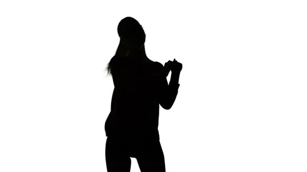 Footage Dancing Woman White Background — Stock Video