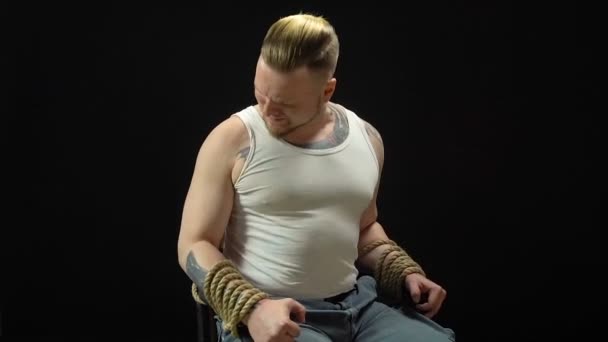 Young Man Strapped To The Chair Stock Video C Christefme 198158416