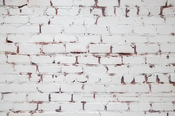 Parede de tijolo pintado branco — Fotografia de Stock