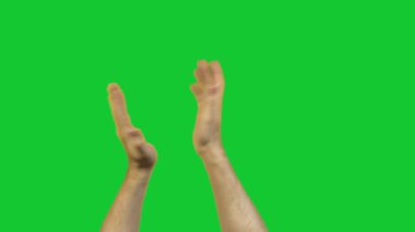 Yeşil zemin üzerine erkek alkış