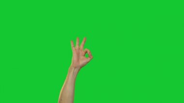 Yeşil zemin üzerine erkek iyi jest