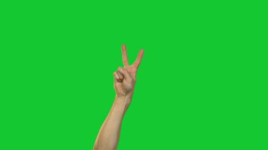 Erkek barış hareketi yeşil zemin üzerine