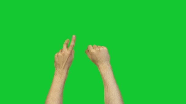 緑の背景に 10 まで数えるの腕 — ストック動画