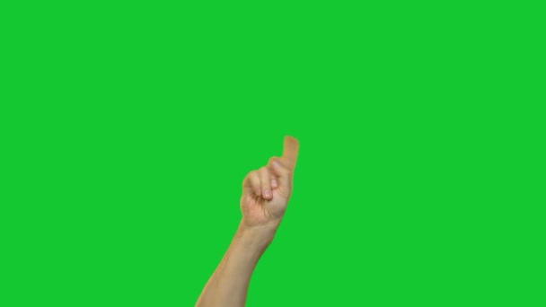 Male stop gesture on green background — Stock Video