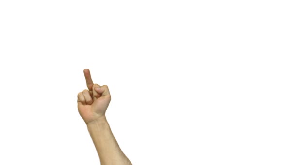 Homme baise geste sur fond blanc 