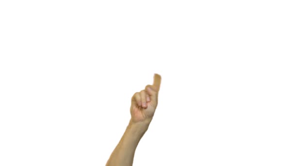 geste d'arrêt masculin sur fond blanc 