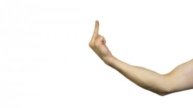 Lanet olsun jest beyaz arka plan üzerinde gösterilen