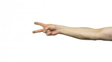 Beş beyaz arka plan üzerinde sayma