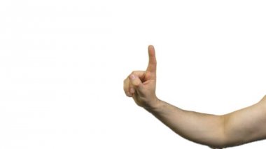 Beyaz arka plan üzerinde erkek tabu jest