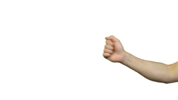 Cors masculines geste sur fond blanc 