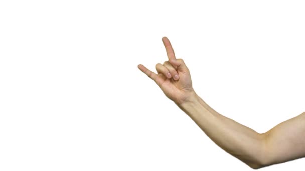 Mężczyzna Zestaw gestów na białym tle — Wideo stockowe