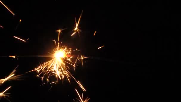 Filmagem de sparkler em fundo preto — Vídeo de Stock