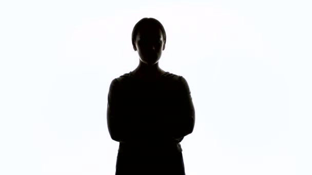 Silhouet van niet toestemming vrouw — Stockvideo
