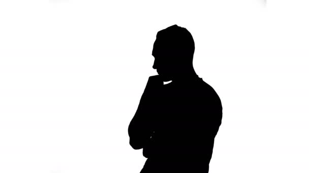 Silhouette dell'uomo applauso — Video Stock