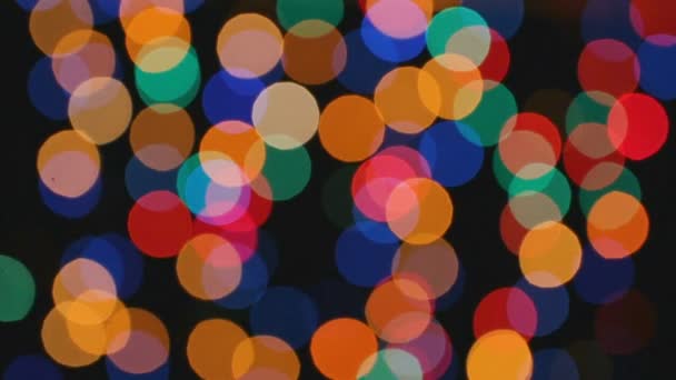 Filmación de luces de color con efecto bokeh — Vídeos de Stock