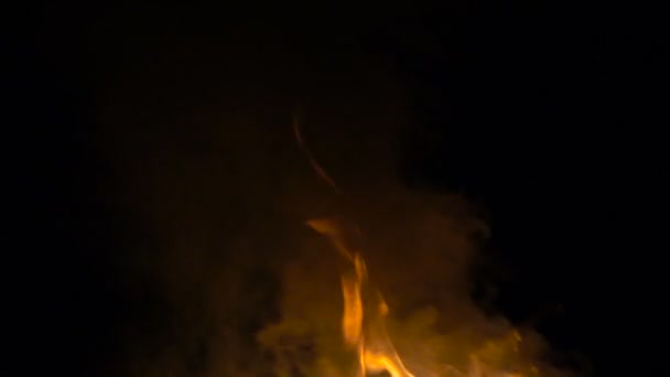 Видеозапись горящего огня с дымом — стоковое видео