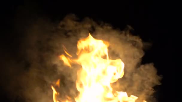 Vidéo de feu brûlant avec de la fumée — Video