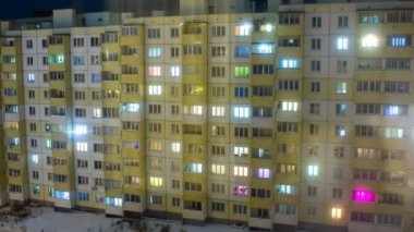 Daire pencere ışıklar gece video