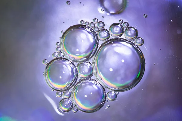 Image holographic oil bubbles on colorful background — Stock Photo, Image