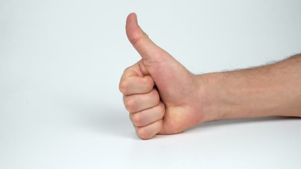 Рука, показывающая большой палец — стоковое видео