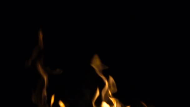 Backgrounf of burning orange flame in night — Stock Video