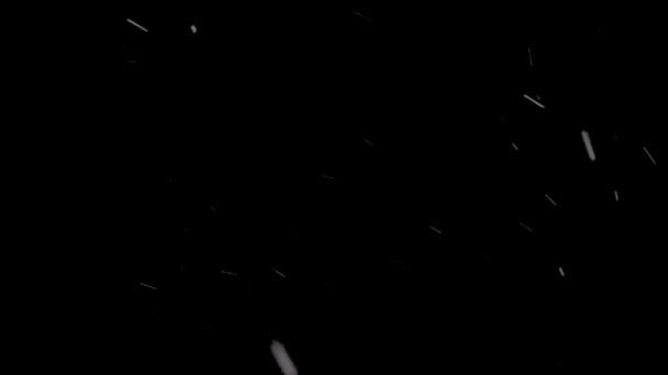 White small flakes falling on black background — Stock Video