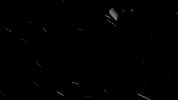 White flakes falling on black background — Stock Video