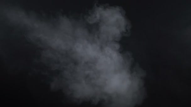 Shooting of white smoke on black background — Stock Video