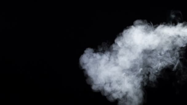 Video of white cigarette fog on black background — Stock Video