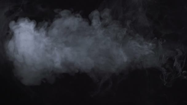 Niebla blanca del cigarrillo sobre fondo negro — Vídeo de stock