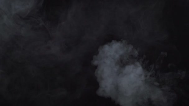 Niebla de cigarrillo blanco sobre fondo negro — Vídeo de stock