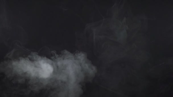 Cloudy cigarette vapor on black background — Stock Video