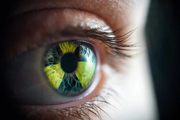Macro photo of the womans radiation eye — Stock Photo, Image
