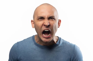 Yetişkin deli kel adam fotoğrafı