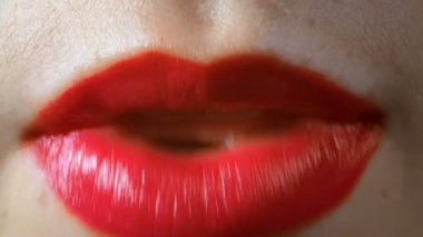 Kırmızı dudaklar Closeup video