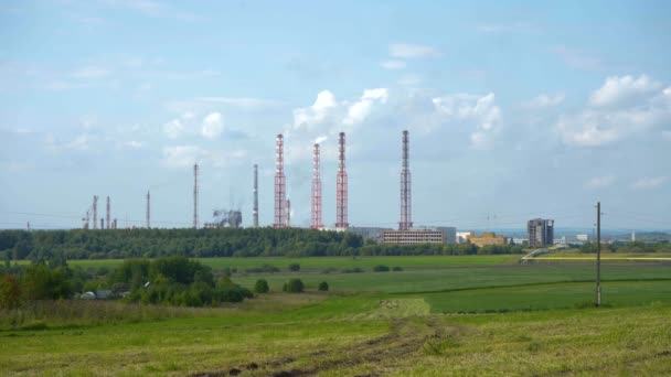 Vídeo de la planta contaminante industrial — Vídeos de Stock
