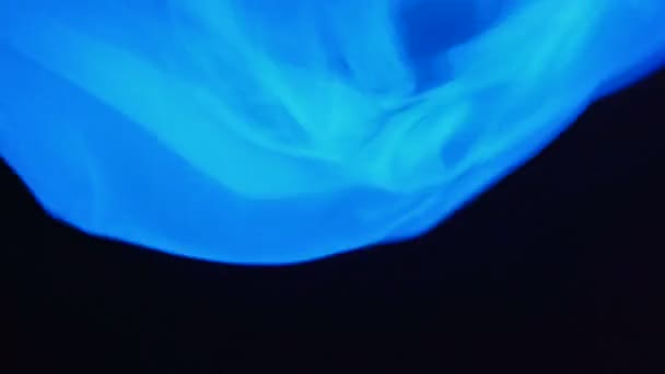 Vitt viftande material i ultraviolett ljus — Stockvideo