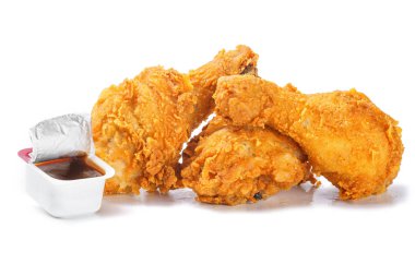 Barbekü soslu gevrek baharatlı tavuk bacağı fotoğrafı