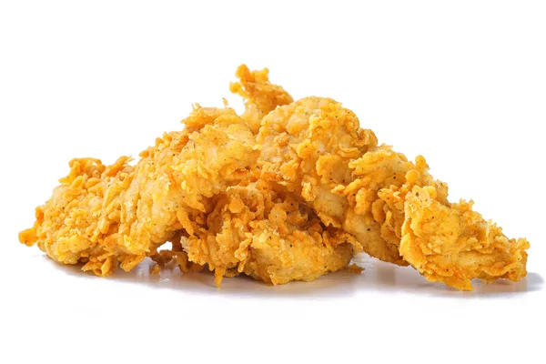 Foto pechuga de pollo frito amarillo sobre fondo blanco —  Fotos de Stock